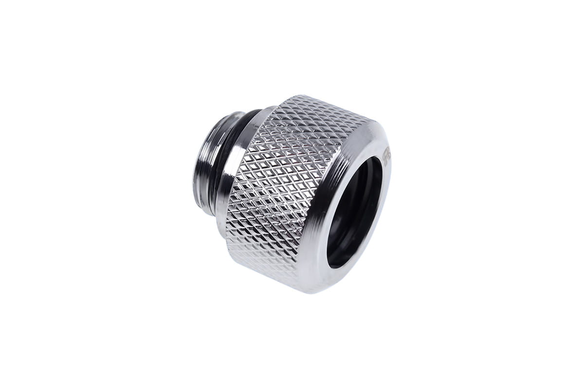 Alphacool Eiszapfen 13mm HardTube Compression Fitting G1/4 for rigid tubes - knurled - Chrome : image 1
