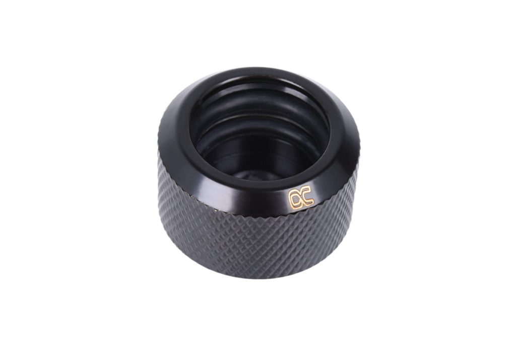 Alphacool Eiszapfen 16mm HardTube Compression Fitting G1/4 for rigid tubes - knurled - Deep Black