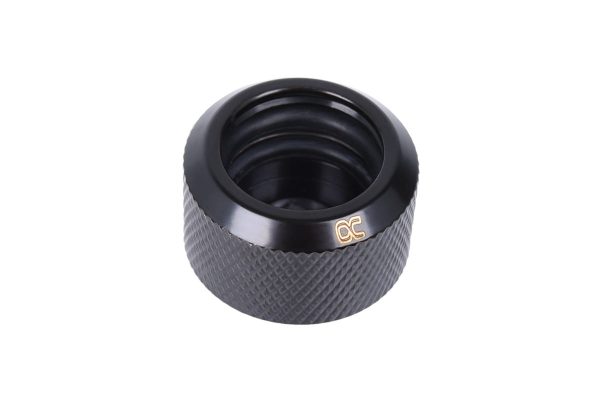 Alphacool Eiszapfen 16mm HardTube Compression Fitting G1/4 for rigid tubes – knurled – Deep Black