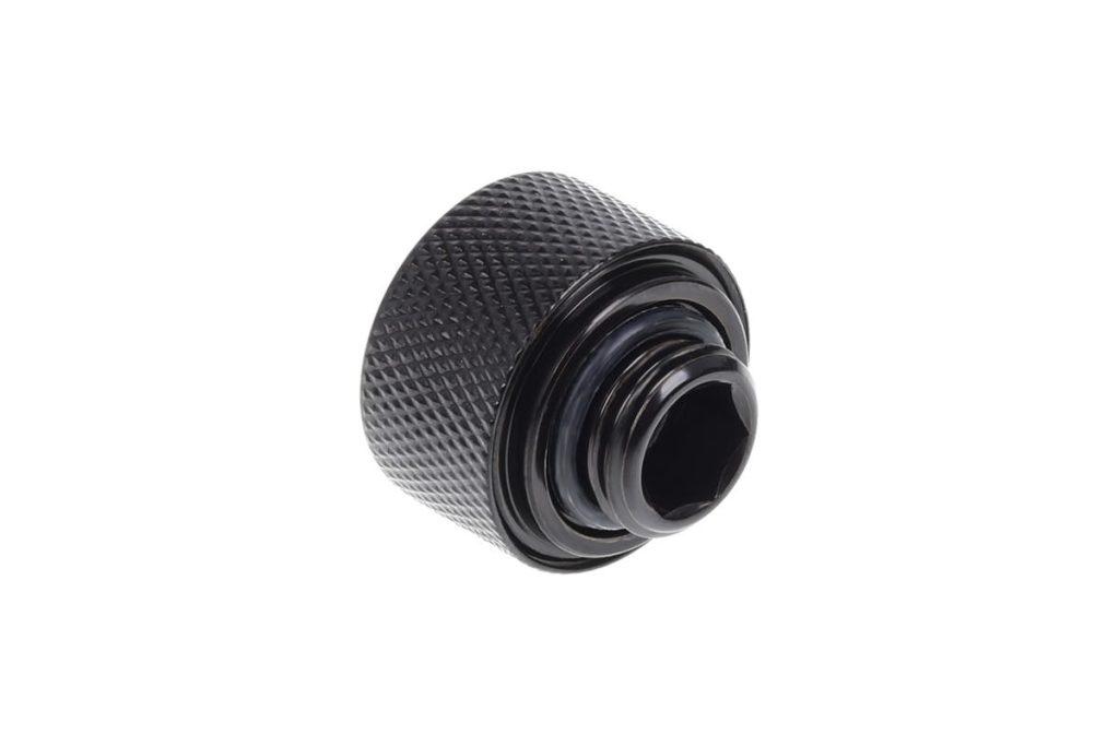 Alphacool Eiszapfen 16mm HardTube Compression Fitting G1/4 for rigid tubes - knurled - Deep Black