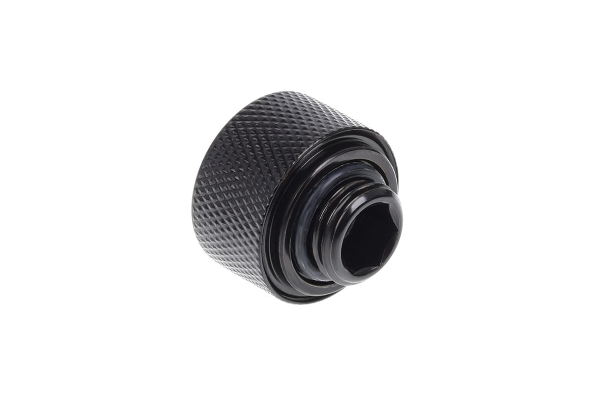 Alphacool Eiszapfen 16mm HardTube Compression Fitting G1/4 for rigid tubes - knurled - Deep Black