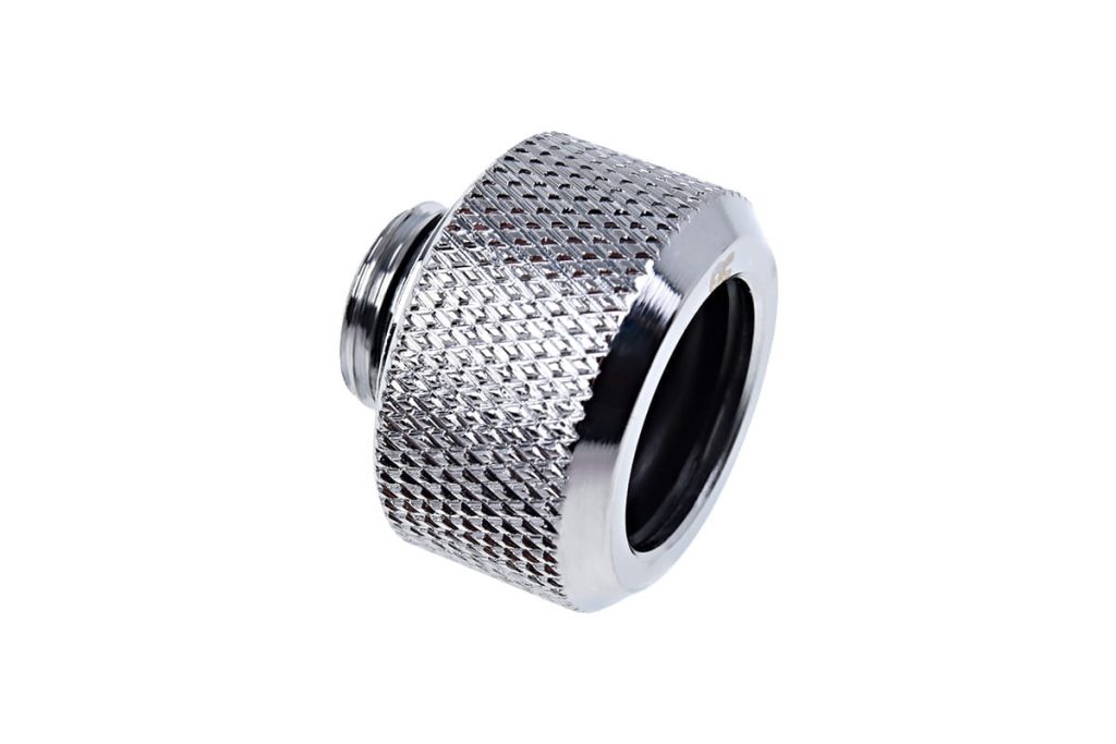 Alphacool Eiszapfen 16mm HardTube Compression Fitting G1/4 for rigid tubes - knurled - Chrome