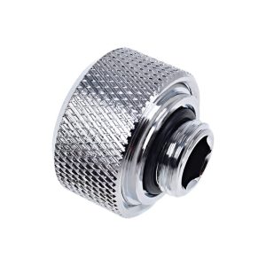 Alphacool Eiszapfen 16mm HardTube Compression Fitting G1/4 for rigid tubes - knurled - Chrome