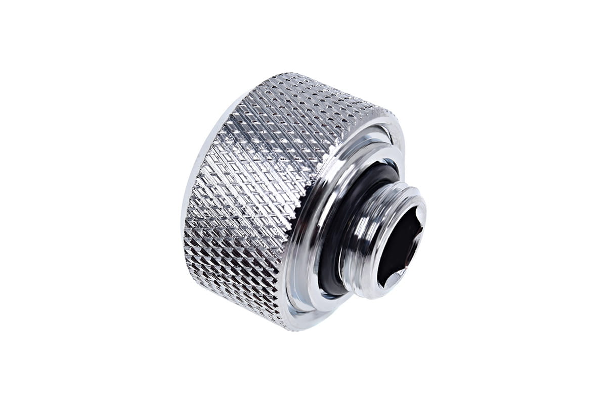 Alphacool Eiszapfen 16mm HardTube Compression Fitting G1/4 for rigid tubes - knurled - Chrome