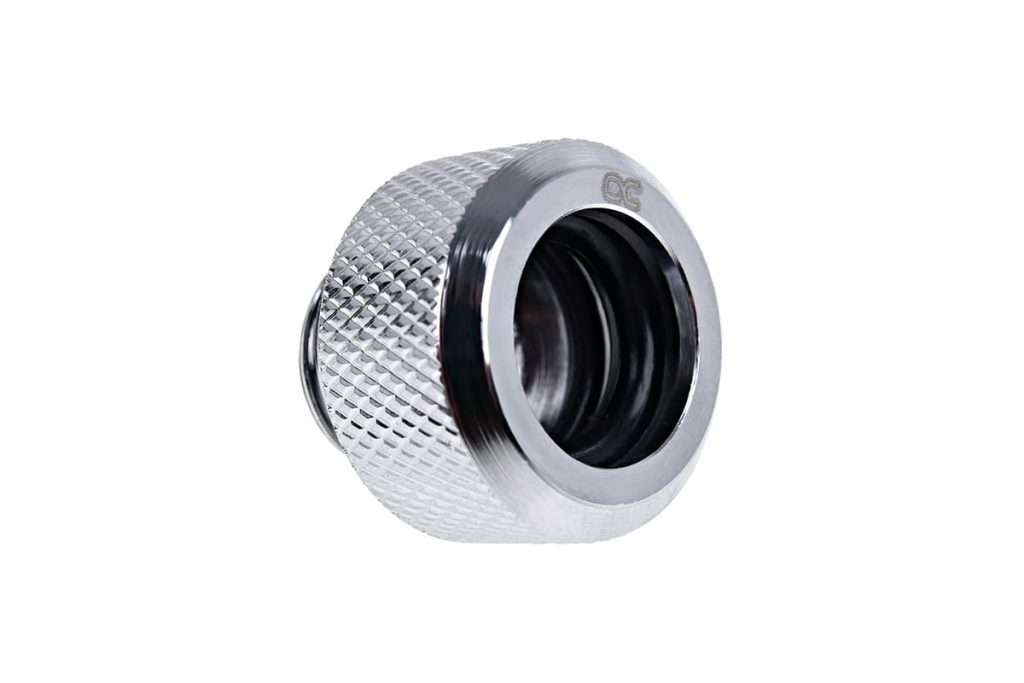 Alphacool Eiszapfen 16mm HardTube Compression Fitting G1/4 for rigid tubes - knurled - Chrome
