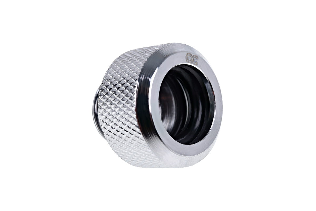 Alphacool Eiszapfen 16mm HardTube Compression Fitting G1/4 for rigid tubes - knurled - Chrome