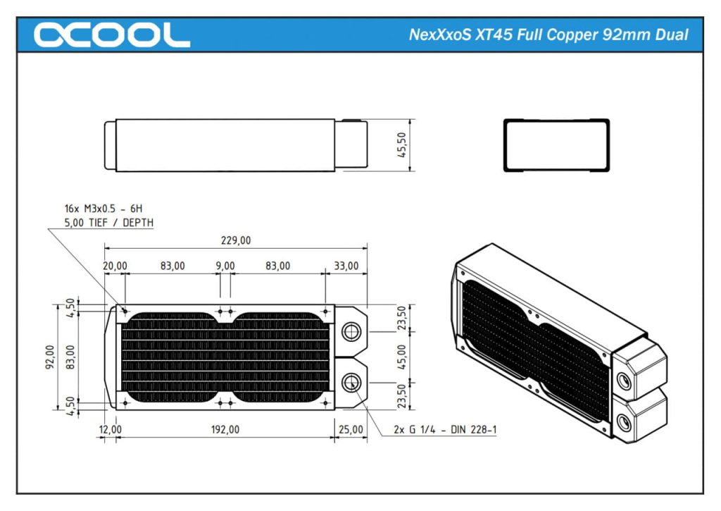 Alphacool NexXxoS XT45 Full Copper 92mm Dual Radiator