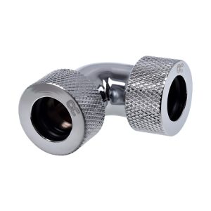 Alphacool HT 13mm HardTube Compression Fitting 90degree L-connector for rigid tubes - knurled - Chrome : image 1