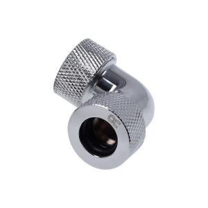 Alphacool HT 13mm HardTube Compression Fitting 90degree L-connector for rigid tubes - knurled - Chrome : image 2
