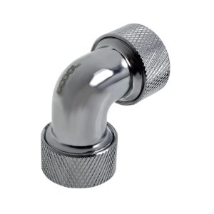 Alphacool HT 13mm HardTube Compression Fitting 90degree L-connector for rigid tubes - knurled - Chrome : image 3