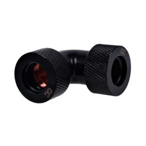 Alphacool HT 13mm HardTube Compression Fitting 90degree L-connector for for rigid tubes - knurled - Deep Black