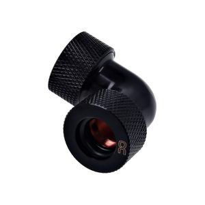 Alphacool HT 13mm HardTube Compression Fitting 90degree L-connector for for rigid tubes - knurled - Deep Black