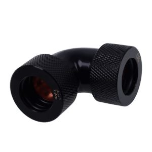 Alphacool HT 16mm HardTube Compression Fitting 90degree L-connector for rigid tubes - knurled - Deep Black