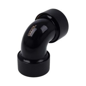 Alphacool HT 16mm HardTube Compression Fitting 90degree L-connector for rigid tubes - knurled - Deep Black