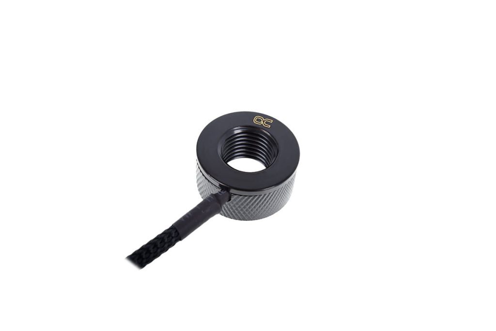 Alphacool Eiszapfen temperature sensor G1/4 IG / IG with AG Adapter - Deep Black