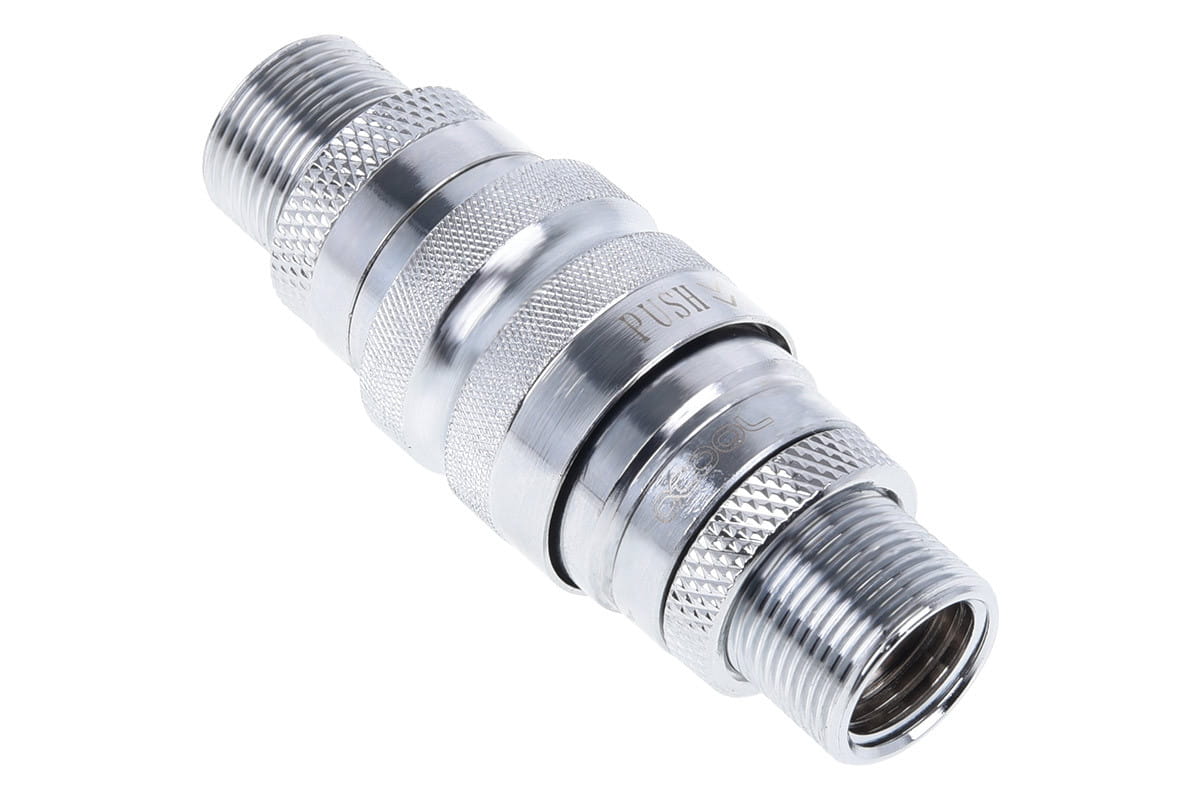 Alphacool Eiszapfen Quick Release Connector kit with double Bulkhead G1/4 Male - Chrome