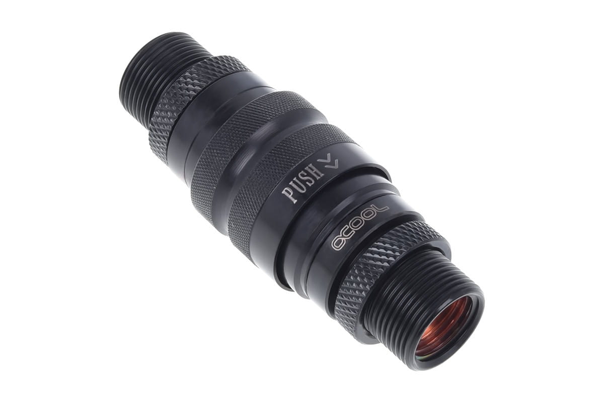 Alphacool Eiszapfen Quick Release Connector kit with double Bulkhead G1/4 Male - Deep Black