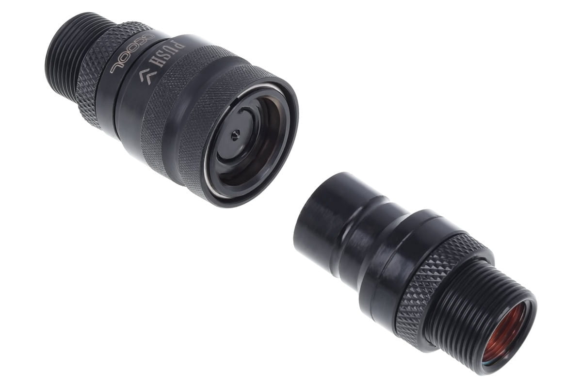 Alphacool Eiszapfen Quick Release Connector kit with double Bulkhead G1/4 Male - Deep Black