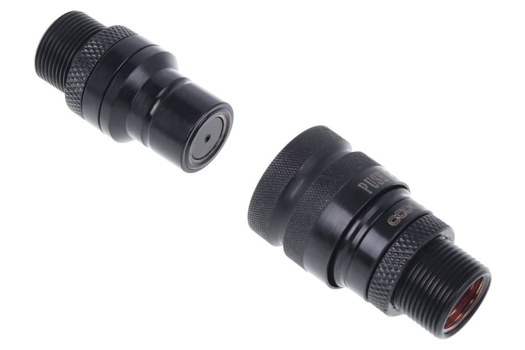 Alphacool Eiszapfen Quick Release Connector kit with double Bulkhead G1/4 Male - Deep Black