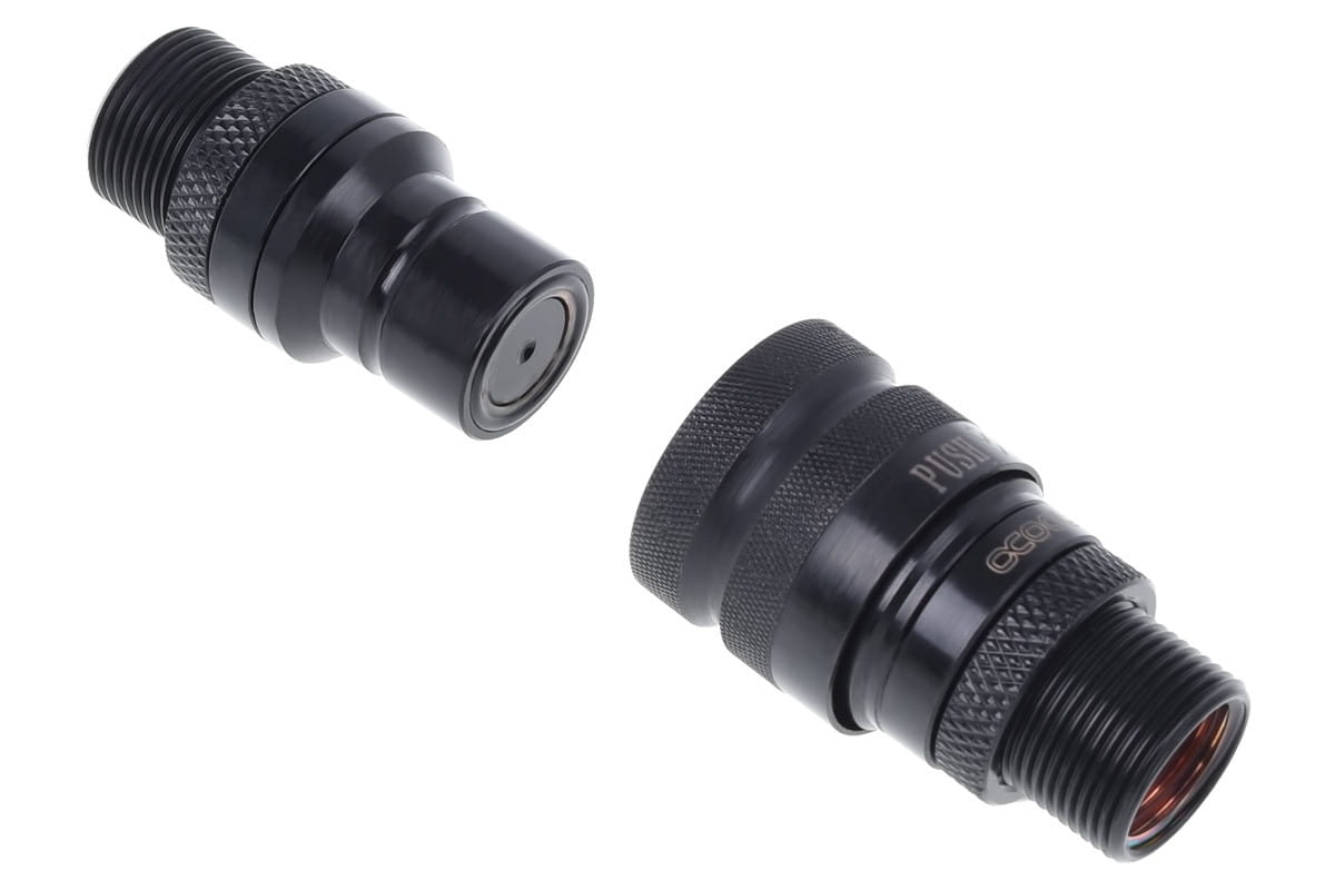 Alphacool Eiszapfen Quick Release Connector kit with double Bulkhead G1/4 Male - Deep Black