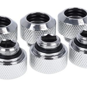 Alphacool Eiszapfen 13mm HardTube Compression Fitting G1/4 for rigid tubes - knurled - Chrome Six Pack : image 1