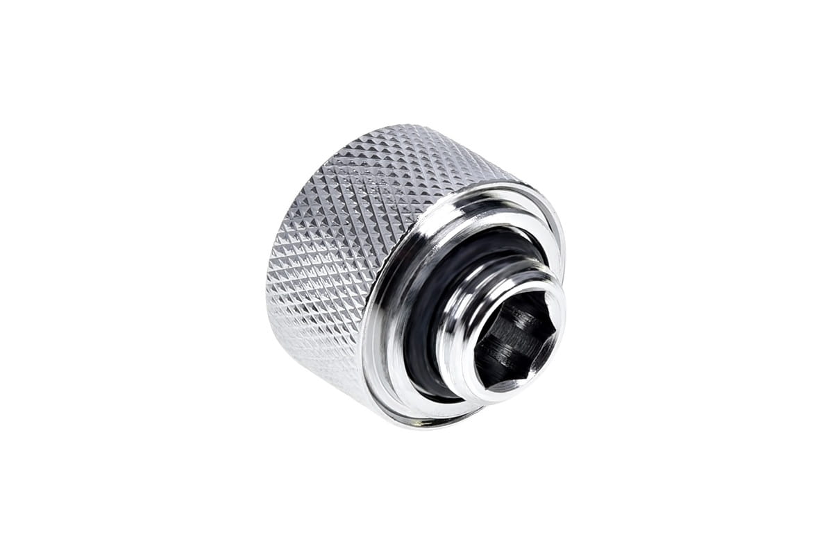 Alphacool Eiszapfen 16mm HardTube Compression Fitting G1/4 for rigid tubes - knurled - Chrome Six Pack