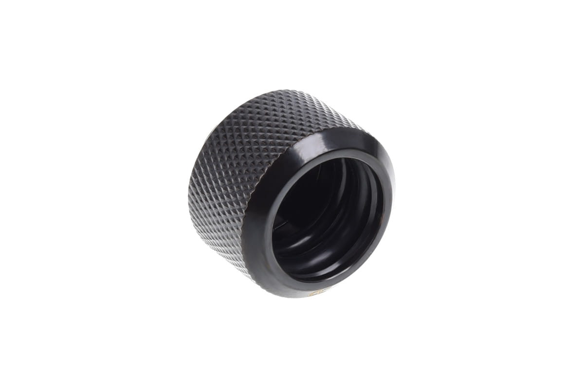 Alphacool Eiszapfen 16mm HardTube Compression Fitting G1/4 for rigid tubes - knurled - Deep Black Six Pack