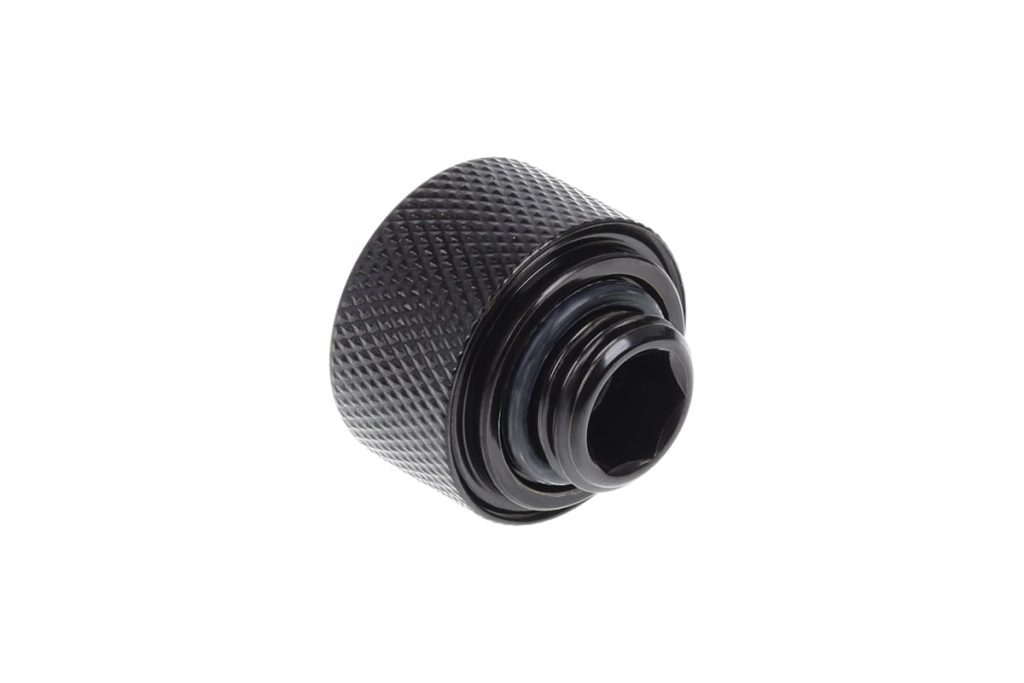 Alphacool Eiszapfen 16mm HardTube Compression Fitting G1/4 for rigid tubes - knurled - Deep Black Six Pack