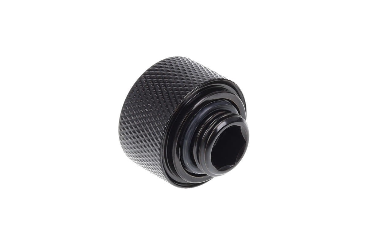 Alphacool Eiszapfen 16mm HardTube Compression Fitting G1/4 for rigid tubes - knurled - Deep Black Six Pack