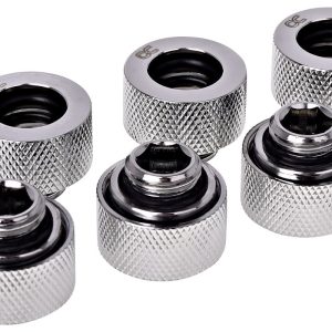 Alphacool HT 13mm HardTube Compression Fitting G1/4 for rigid tubes - knurled - Chrome Six Pack : image 1