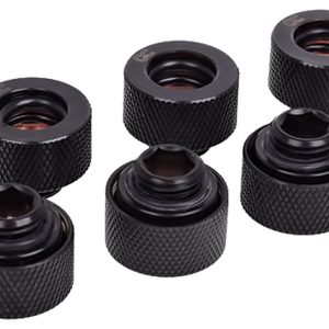 Alphacool HT 13mm HardTube for plexi- brass tubes - knurled - deep black sixpack : image 1