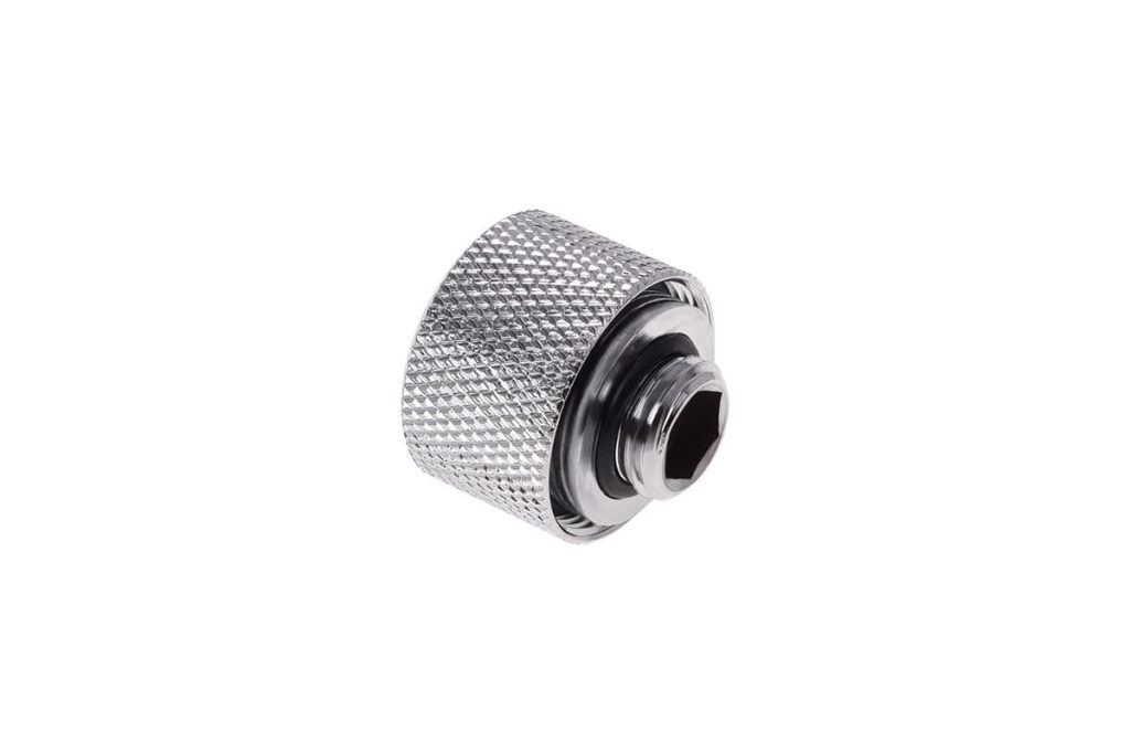 Alphacool HT 16mm HardTube Compression Fitting G1/4 for rigid tubes - knurled - Chrome Six Pack : image 2