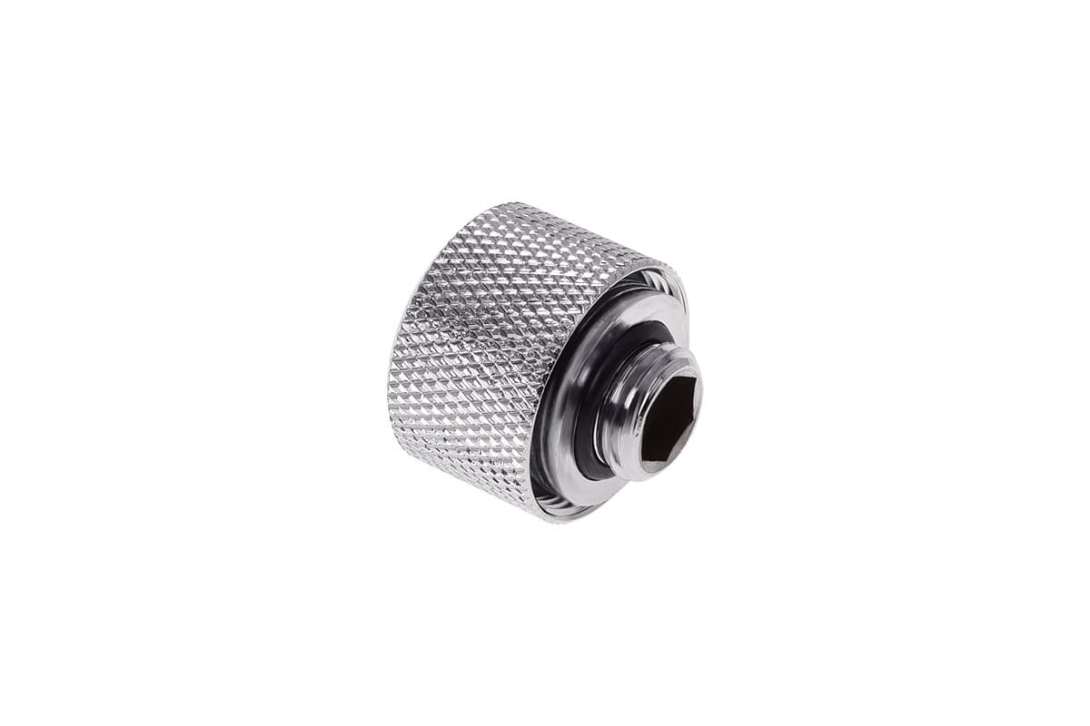 Alphacool HT 16mm HardTube Compression Fitting G1/4 for rigid tubes - knurled - Chrome Six Pack : image 2
