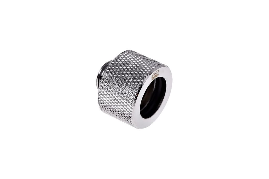 Alphacool HT 16mm HardTube Compression Fitting G1/4 for rigid tubes - knurled - Chrome Six Pack : image 3