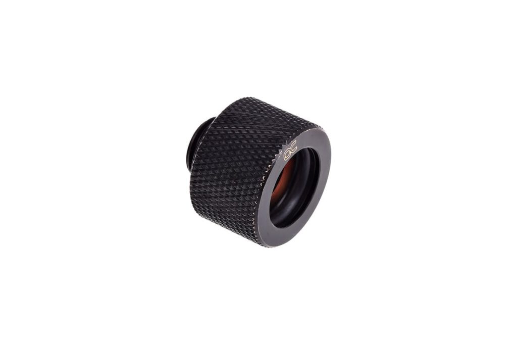 Alphacool HT 16mm HardTube compression fitting G1/4 - knurled - deep black sixpack