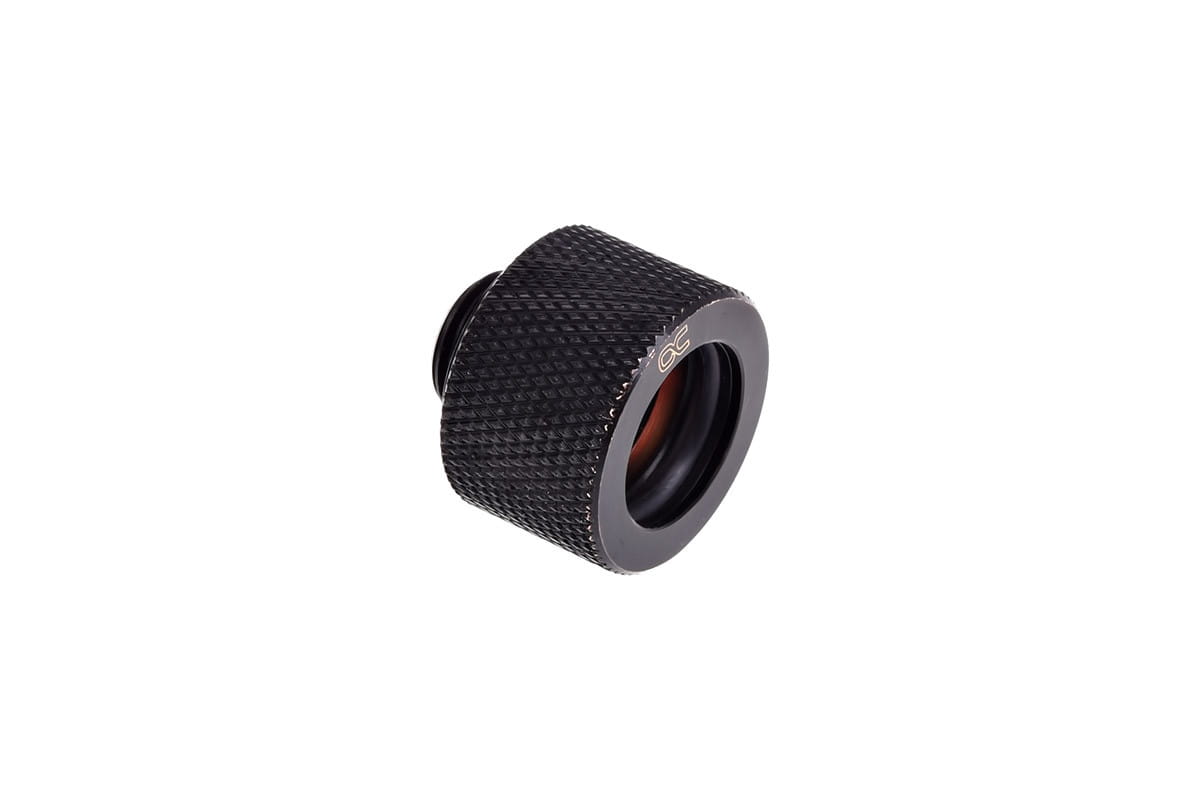 Alphacool HT 16mm HardTube compression fitting G1/4 - knurled - deep black sixpack