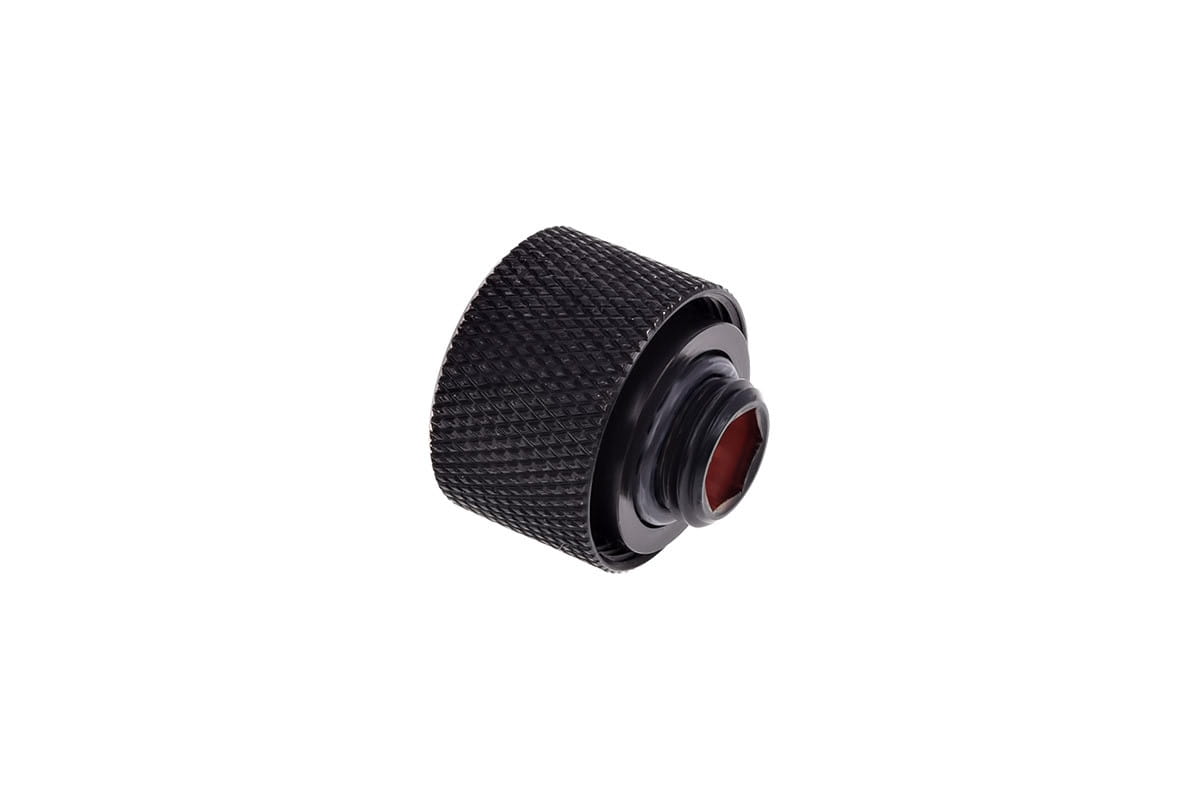 Alphacool HT 16mm HardTube compression fitting G1/4 - knurled - deep black sixpack