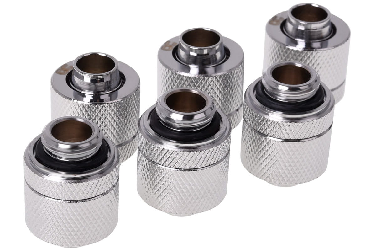 Alphacool HF 13/10 Compression Fitting G1/4 - Chrome Six Pack