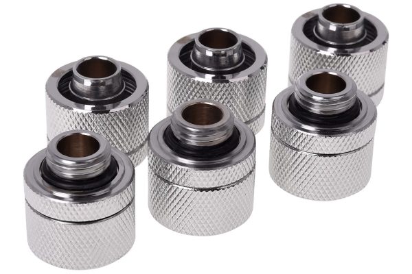 Alphacool HF 16/10 Compression Fitting G1/4 – Chrome Six Pack