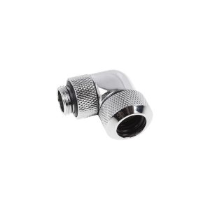 Alphacool Eiszapfen 13mm HardTube Compression Fitting 90degree Rotary G1/4 for rigid tubes - knurled - Chrome