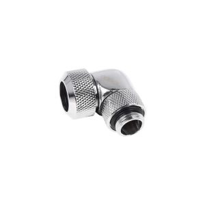 Alphacool Eiszapfen 13mm HardTube Compression Fitting 90degree Rotary G1/4 for rigid tubes - knurled - Chrome