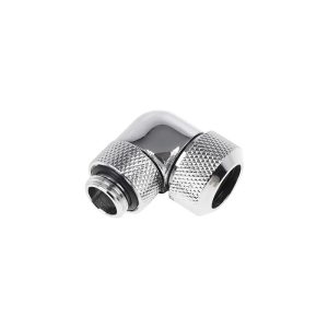 Alphacool Eiszapfen 13mm HardTube Compression Fitting 90degree Rotary G1/4 for rigid tubes - knurled - Chrome