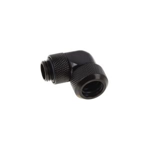 Alphacool Eiszapfen 13mm HardTube Compression Fitting 90degree Rotary G1/4 for rigid tubes - knurled - Deep Black : image 2