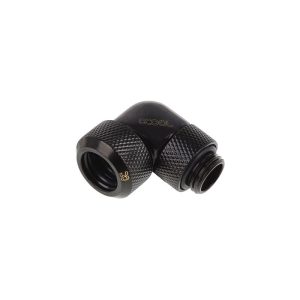 Alphacool Eiszapfen 13mm HardTube Compression Fitting 90degree Rotary G1/4 for rigid tubes - knurled - Deep Black : image 3