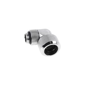 Alphacool Eiszapfen 16mm HardTube Compression Fitting 90degree Rotary G1/4 for rigid tubes - knurled - Chrome