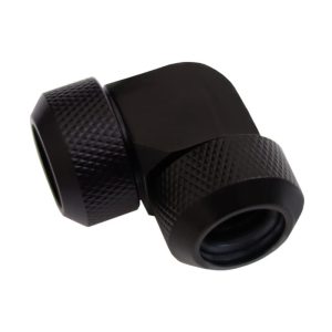 Alphacool Eiszapfen 13mm HardTube compression fitting 90, L-connector for rigid or hard tubes, knurled - deep black