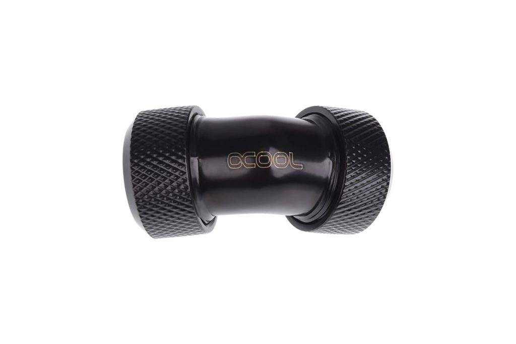 Alphacool Eiszapfen 13mm HardTube Compression Fitting 45degree L-connector for rigid tubes - knurled - Chrome