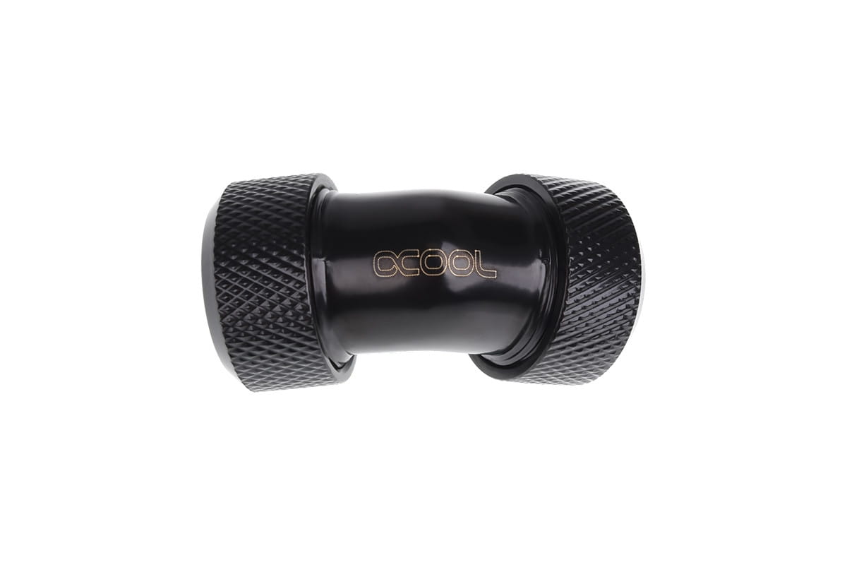 Alphacool Eiszapfen 13mm HardTube Compression Fitting 45degree L-connector for rigid tubes - knurled - Chrome