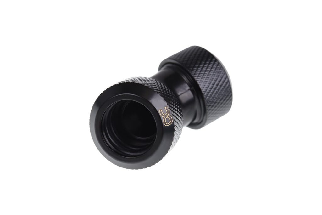 Alphacool Eiszapfen 13mm HardTube Compression Fitting 45degree L-connector for rigid tubes - knurled - Chrome