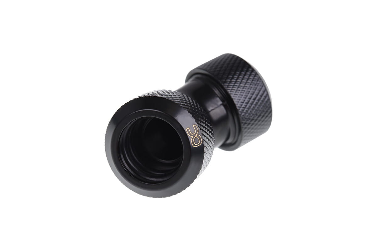 Alphacool Eiszapfen 13mm HardTube Compression Fitting 45degree L-connector for rigid tubes - knurled - Chrome